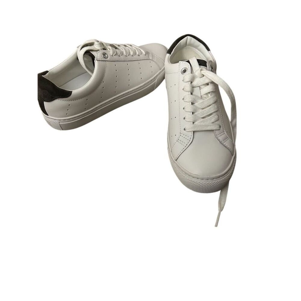 J.Crew Women's White Leather Sneakers Size 8/ men’s 6 Casual Athletic Shoes